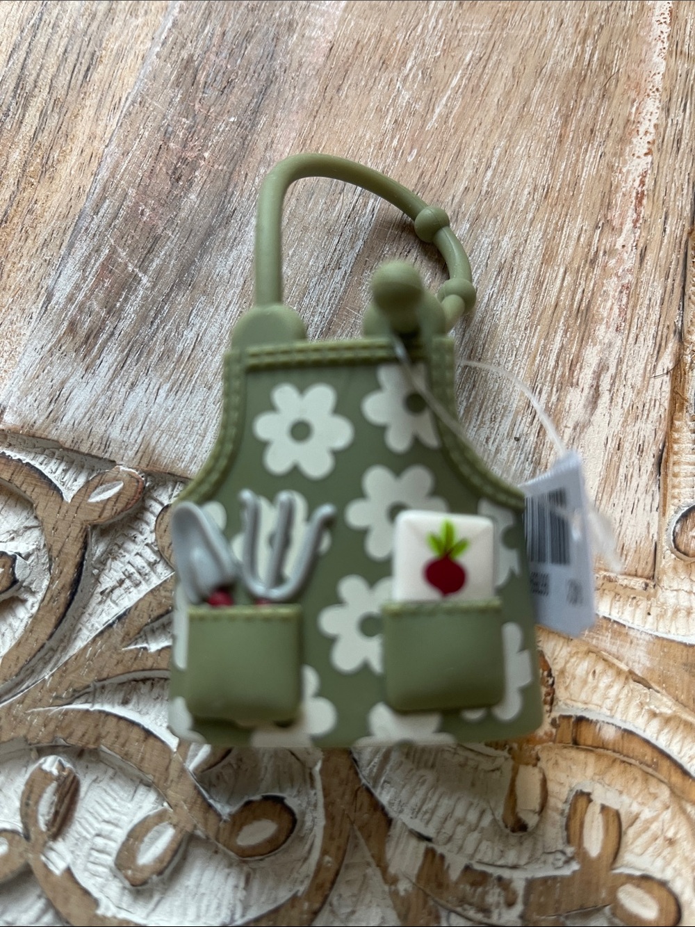 Green Floral Garden Apron Charm Bag Pocketbac Holder